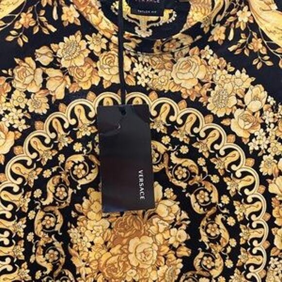 Men's Versace barocco print organic cotton T-shirt size small made in Italy - Picture 3 of 6